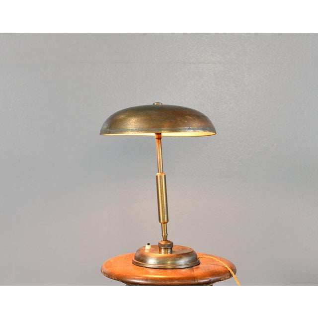 Table Lamp By Giovanni Michelucci For Lariolux Circa 1940s - Brass base and arm - Brass shade - Takes 2x E27 fitting bulbs...