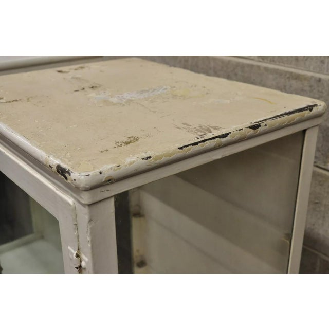 Antique Art Deco Cabriole Leg Steel Metal Medical Dental Pharmacy Cabinet - Pair For Sale - Image 10 of 12