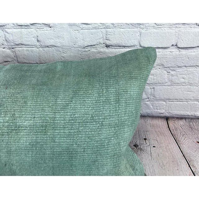 Turkish 16 x 24 Hemp Pillow Turkish Cushion Natural Spanish Green Pillow Cushion Cover For Sale - Image 3 of 4
