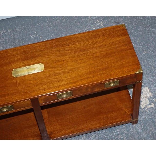 Vintage Military Campaign Console Table by London Kennedy for Harrods For Sale - Image 12 of 18