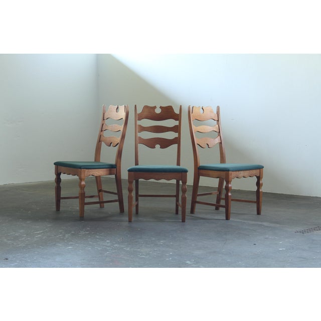Vintage Razorblade High Back Dining Chairs by Henning Kjærnulf, Denmark, 1960s, Set of 6 For Sale - Image 4 of 18