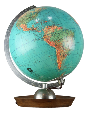Mid-Century Illuminated Glass Globe, 1960s
