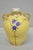 Ceramic Antique Nippon Hand Painted Porcelain Moriage Mountain Scene Small Yellow Vase For Sale - Image 7 of 12