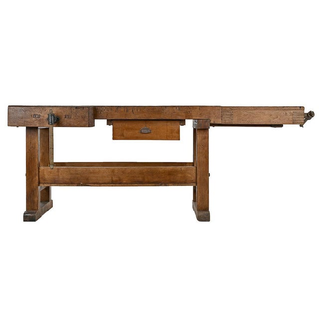 Artisanal Wooden Workshop Workbench For Sale - Image 10 of 10