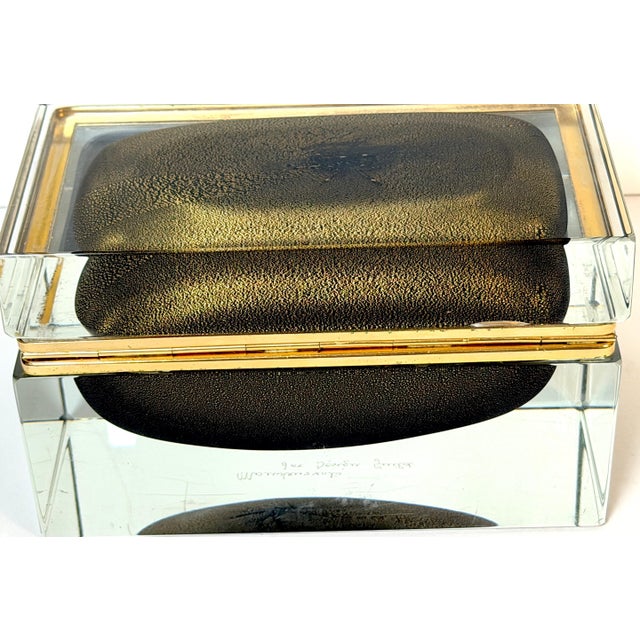Signed Alessandro Mandruzzato for Design Guild Murano Sommerso Faceted Glass Box For Sale - Image 15 of 18