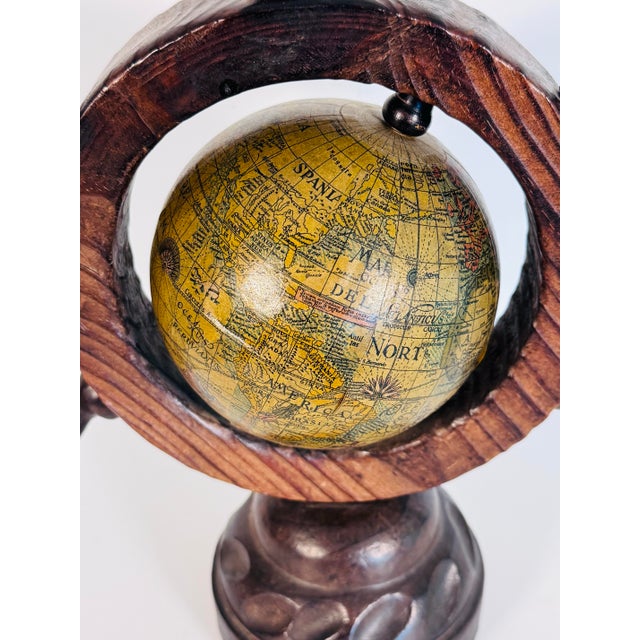 1970s Vintage 1970s Desktop Nautical Globe Ship's Wheel For Sale - Image 5 of 7