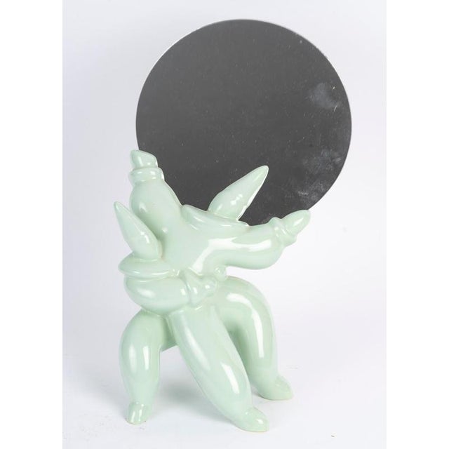 20th-century celadon earthenware table mirror by jean boggio. 20th-century table mirror by jean boggio, made of celadon...