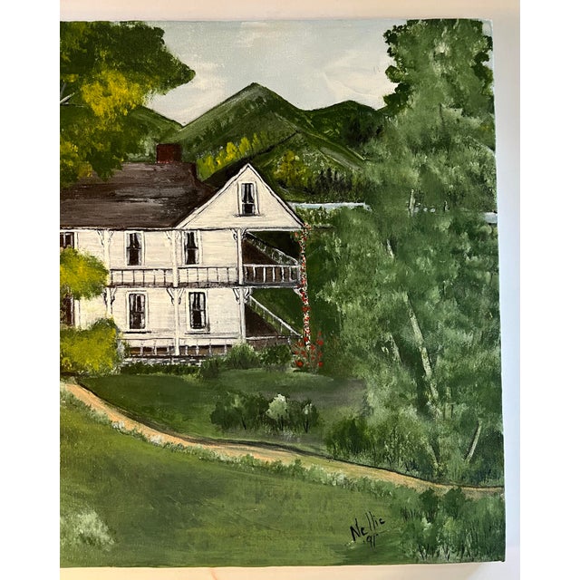 American Nelly Medford 1991 the Shook House 1795 Oil on Canvas Painting For Sale - Image 3 of 7