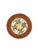 Contemporary Asian Modern Bat Trang Vietnam Rattan & Ceramic Coasters With Hand Painted Yellow Floral Motif - Set of 4 For Sale - Image 3 of 7
