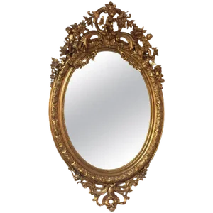 19th Century Palatial Giltwood Wall or Console Mirror Adorning Three Cherubs