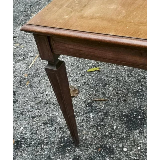 Brown Low Rectangular Inlaid Coffee Table, 1950 For Sale - Image 8 of 9