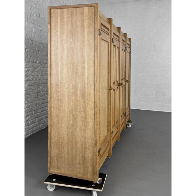 Guillerme et Chambron Wardrobe in Oak and Bronze by Guillerme Et Chambron, 1960s For Sale - Image 4 of 7