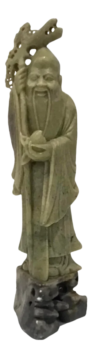 Vintage Craved Jade Sculpture of a Man