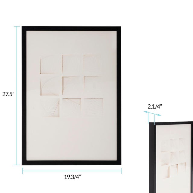 Wood Dimensional Paper Squares Shadowbox Art For Sale - Image 7 of 7