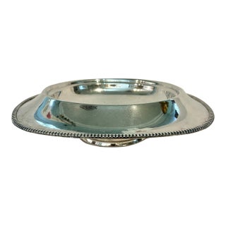 Mid 20th Century Sheets-Rockford Silver Plate Pedestal Flower Bowl With Gadrooned Border 11.5” Centerpiece For Sale