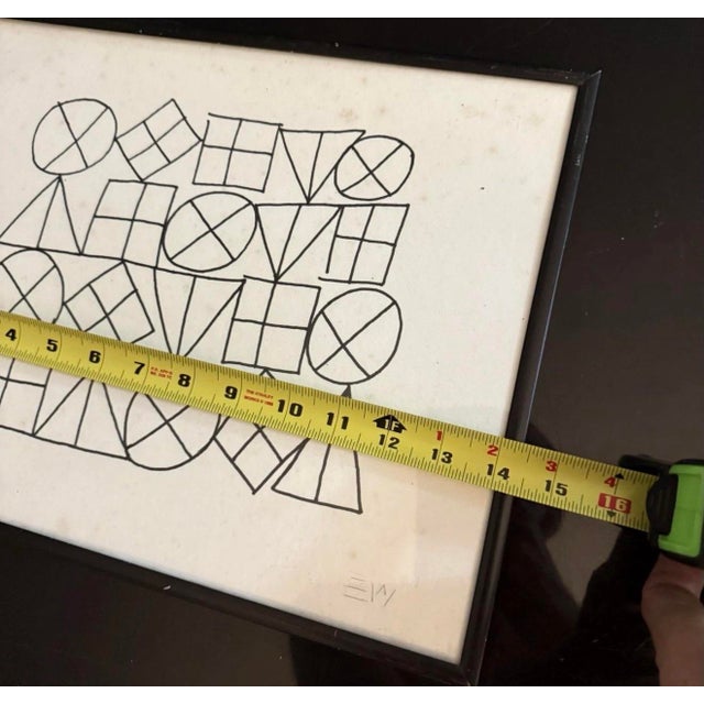 1970s Edward Wasser (1920-2003, American) Quintette Geometric Drawing Rare For Sale In Atlanta - Image 6 of 6