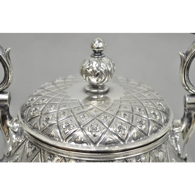 Silver Late 19th Century Hawksworth Eyre & Co Victorian Silver Plated "Pineapple" Figural Tipping Tea Pot For Sale - Image 8 of 18