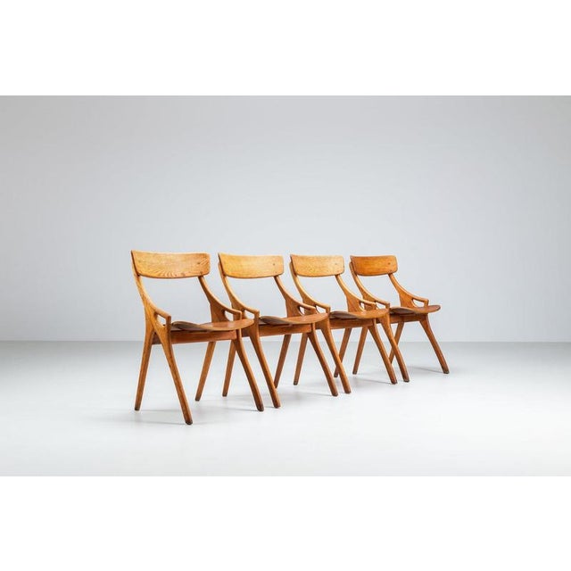 Dining Chairs in Teak by Arne Hovmand Olsen for Mogens Kold, Denmark, 1959, Set of 4 For Sale - Image 4 of 17