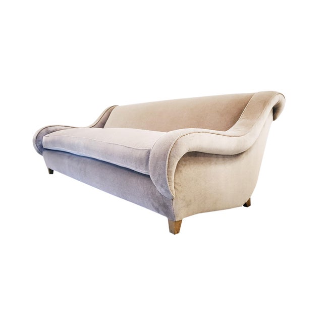 Midcentury James Mont Velvet Mohair Sofa For Sale - Image 10 of 10