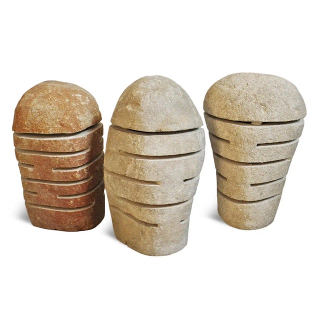 Vintage River Rock Garden Lantern X-Large For Sale - Image 4 of 5