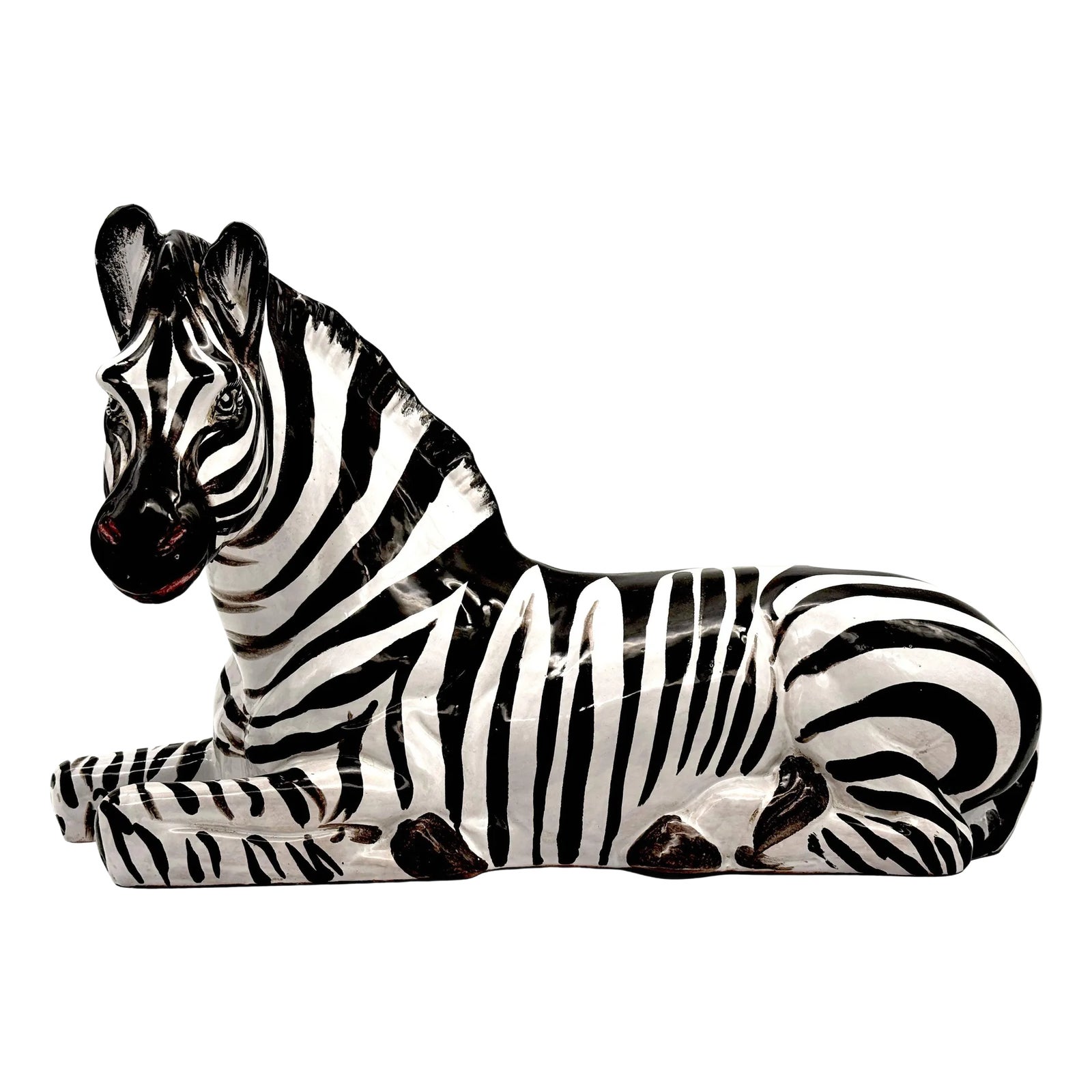 Italian Mid Century Porcelain Sculpture of Seated Zebra, Circa 1970s ...