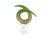 A Murano glass twist sculpture. Made in Italy, the green glass of the twist is curved into a circular shape and has flecks...