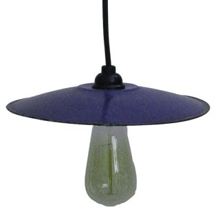 Traditional French Enamel Bistro Light For Sale