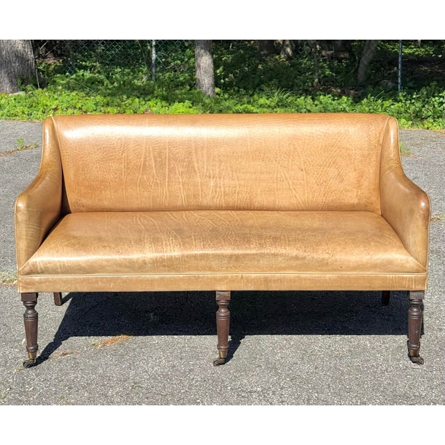 2000 - 2009 Ralph Lauren Leather Settee Bench For Sale - Image 5 of 11