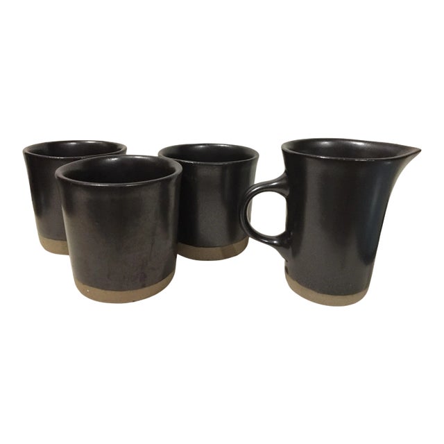 Mid-Century Modern Martz Marshall Studios Espresso Set- 4 Pieces For Sale
