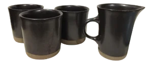Mid-Century Modern Martz Marshall Studios Espresso Set- 4 Pieces