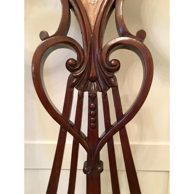 Antique 19th-Century Victorian Mahogany Inlaid Armchair For Sale - Image 5 of 12