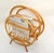 1965 Hollywood Regency Round Handcrafted Bamboo and Cane Magazine Rack American For Sale - Image 9 of 13