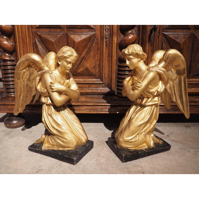 Pair of Circa 1800 Giltwood Angels From Italy For Sale - Image 13 of 13