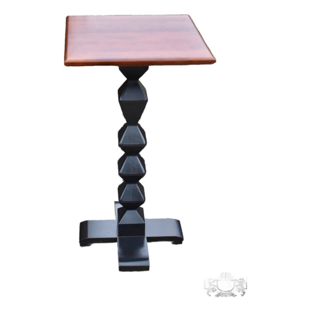 Vintage Ethan Allen Transitional Style Two Tone Side Table For Sale