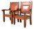 Harden Furniture Style Antique Arts & Crafts Carved Oak Library Chairs, Pair For Sale