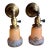 1910s Painted Arts and Crafts Glass Shades on Original Patina Brass Wall Sconces - a Pair For Sale