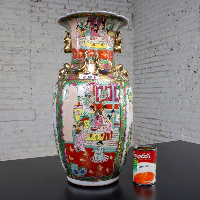 Mid to Late 20th Century Asian Porcelain Rose Medallion Vase Andrea by Sadek Hand Painted For Sale - Image 18 of 18