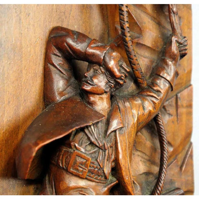Nest Robber Black Forest Relief Wood Carving, 1890s For Sale - Image 5 of 8