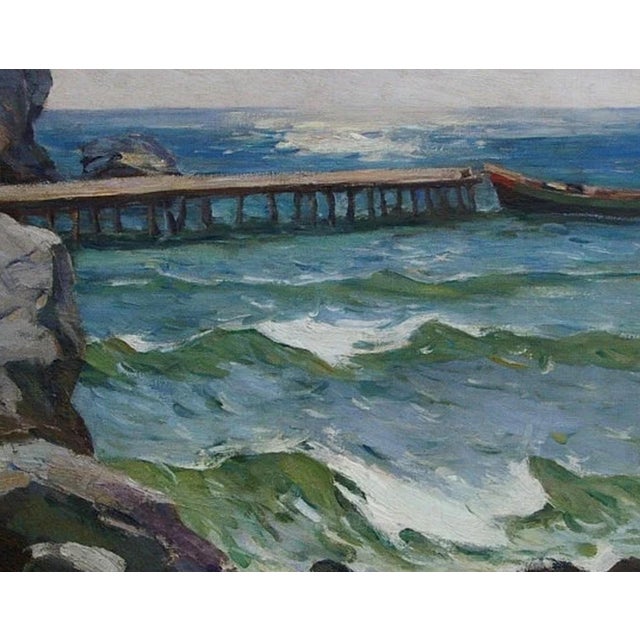 1960s Seascape Oil Painting, Ukrainian Artist Grosh, 1963 100-130 For Sale - Image 6 of 6