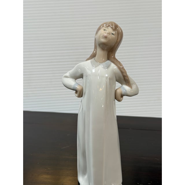 Realism Fulgencio García for Lladró Girl Stretching Porcelain Figurine, Signed For Sale - Image 3 of 12