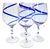 Vintage Wine Glasses Glass Blue White Swirl Chinoiserie Jumbo Cobalt Ribbon Goblet - Set of 4 For Sale - Image 10 of 11
