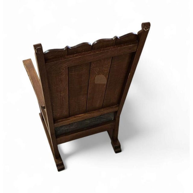 Vintage Armchair in Oak, 1930s For Sale - Image 3 of 18
