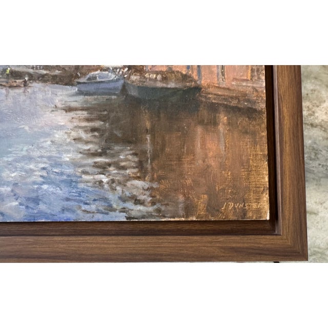 Contemporary Contemporary British Oil by Listed Artist “Winter on Exeter Quay”, Framed For Sale - Image 3 of 9