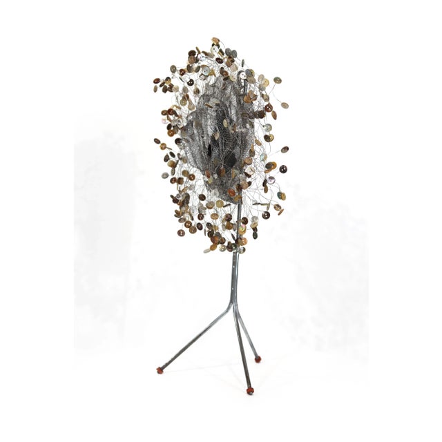 Metal Button Reliquary II - Contemporary Abstract Mixed Media Sculpture for Desk or Table Original Artwork by Atticus Adams For Sale - Image 7 of 9
