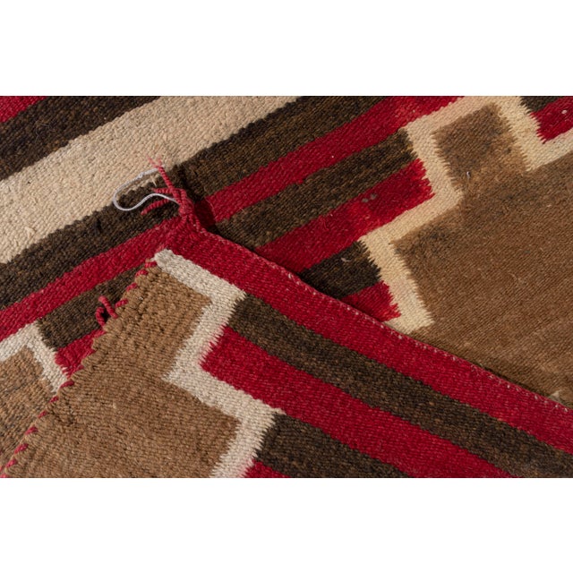 Red Antique Navajo Style Rug 5'1 X 5'8 For Sale - Image 8 of 9
