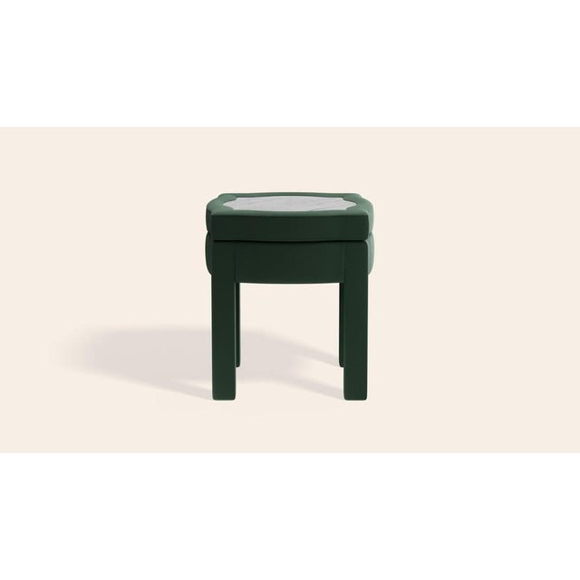 Olive Linen Piero Ottoman by Ceraudo For Sale - Image 6 of 8