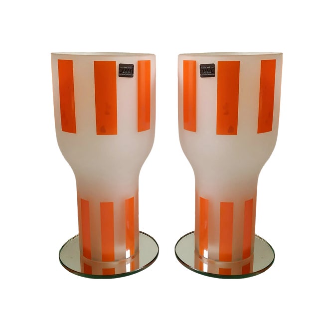 Glass Vases by James Irvine, 1990s, Set of 2 For Sale
