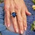 Traditional Natural Sapphire Diamond Ring Size 6.5 14k W Gold 17.73 TCW Certified For Sale - Image 3 of 13