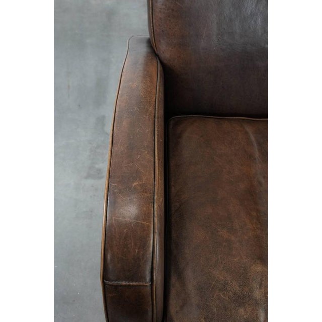 Textile Club Chairs in Sheepskin Leather, Set of 2 For Sale - Image 7 of 18