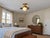 Alabaster Wavy Brass Flush Mount Light With Alabaster Globe For Sale - Image 8 of 13